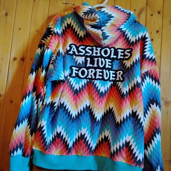 Men's Multicolor XL Assholes Live Forever Hoodie Linda Finegold - Picture 5 of 5